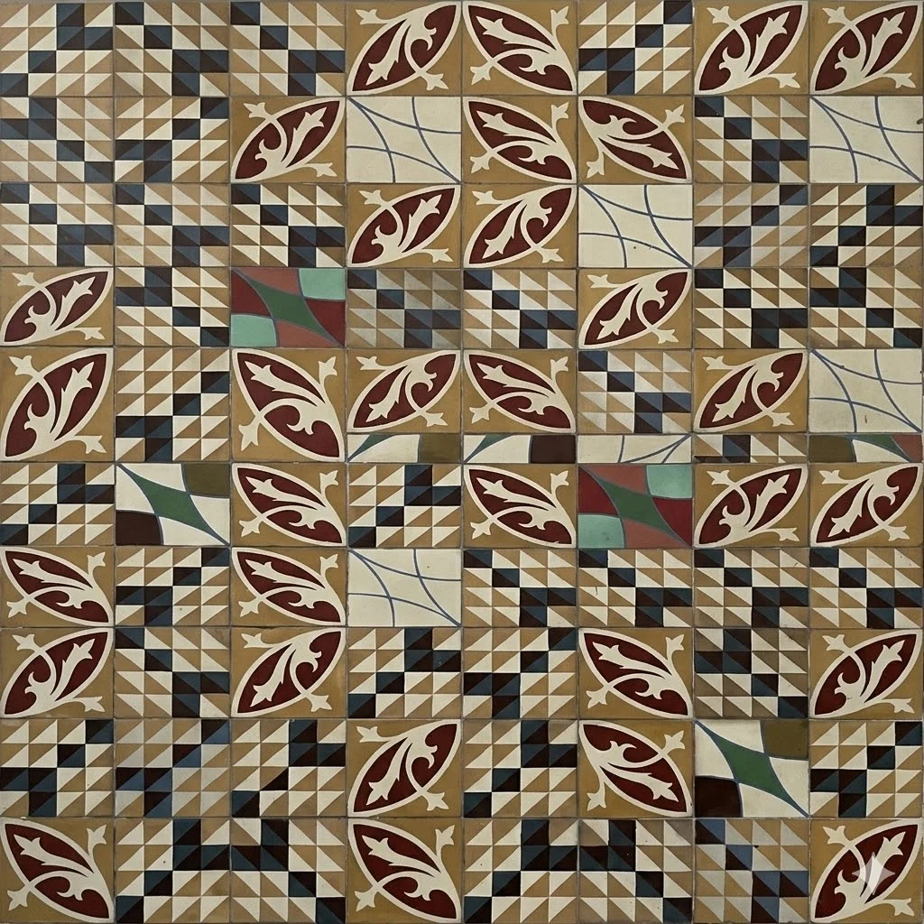 Mosaico suelo hidráulico siglo XIX La iaia Maria